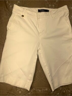 Ralph Lauren White Women’s Flat Front Shorts